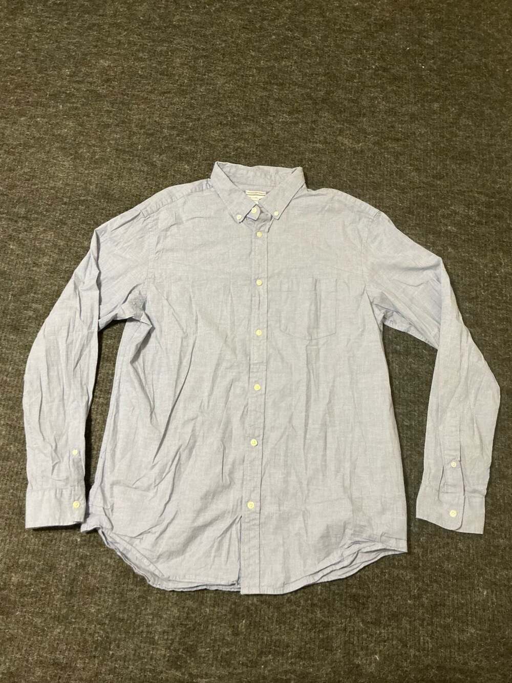 Old Navy The Classic Shirt Mens Size Large Blue Regular Fit Long Sleeve